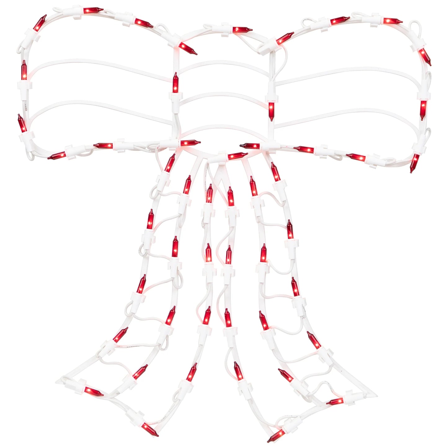 Lighted Bow Christmas Window Silhouette Decoration - 14" - Red