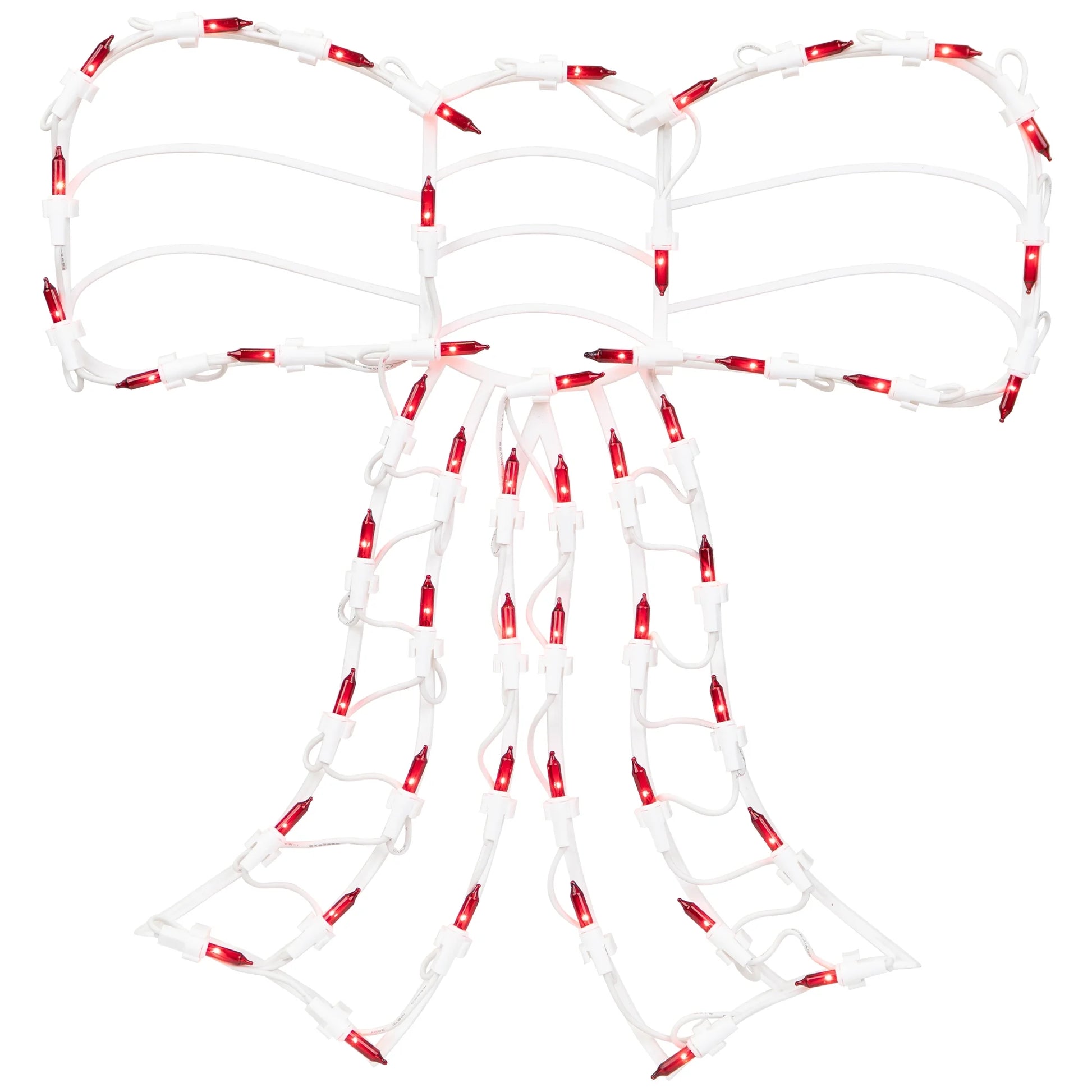 Lighted Bow Christmas Window Silhouette Decoration - 14" - Red