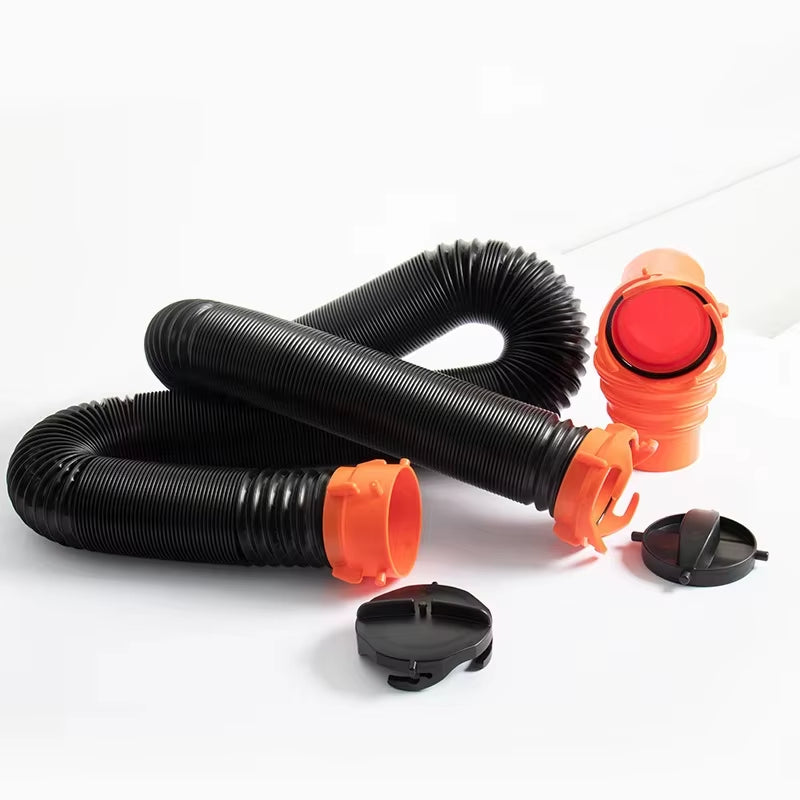 Water Pipe Kit Leak Proof Camp Drainage Pipe Sewage Valve Sewer Hose Aaccessory Drainage Cleaner RV Sewer Hose Kit 90 ° Hose