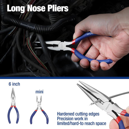 7-Piece  Pliers Set with Groove Joint, Long Nose, Slip Joint, Linesman, and Diagonal Pliers for DIY & Home Use