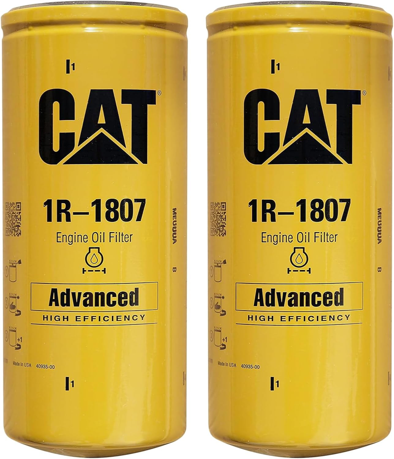 erpillar 1R-1807 Advanced High Efficiency Oil Filter (Pack of 2)