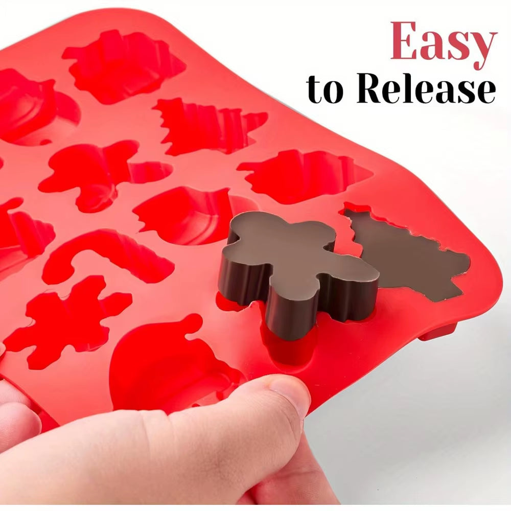 Christmas Chocolate Molds Silicone Candy Molds Santa Clause Christmas Tree Snowman Gingerbread Bakery Accessories Bakeware