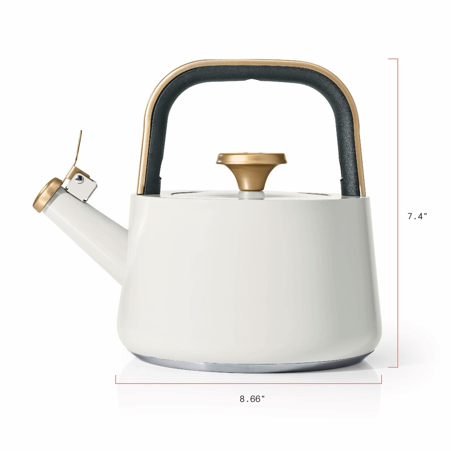 1.8L Ceramic Non-Stick Stovetop Tea Kettle, White Icing by Drew Barrymore