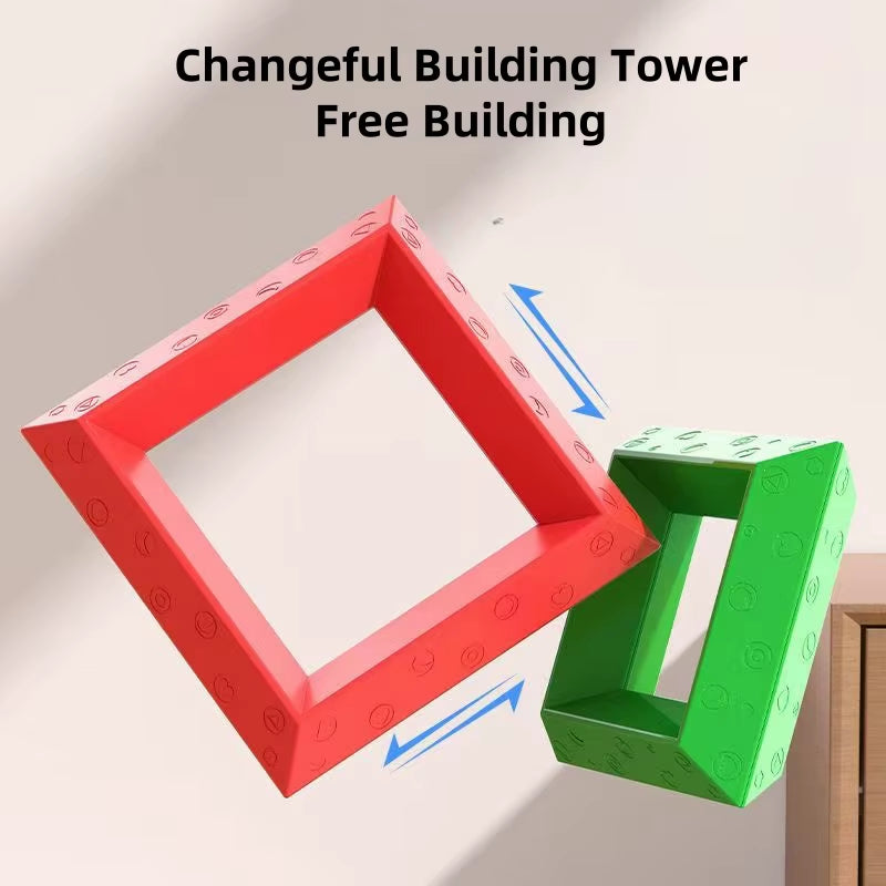 16PCS Pyramid Building Blocks Assembly Puzzle Toys Intellectual Development Brain Teasers Stacker Toy Magic Tower