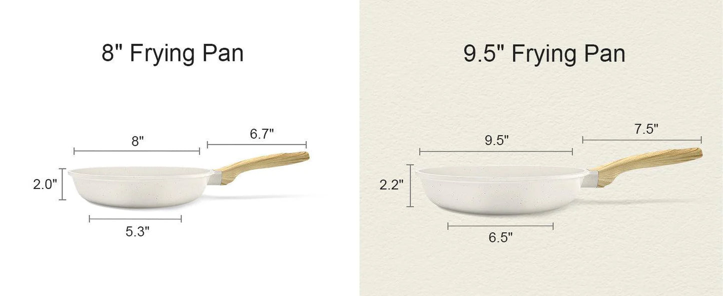 Gipp 10Pcs Nonstick White Granite Pots and Pans Set, Pfos-Free