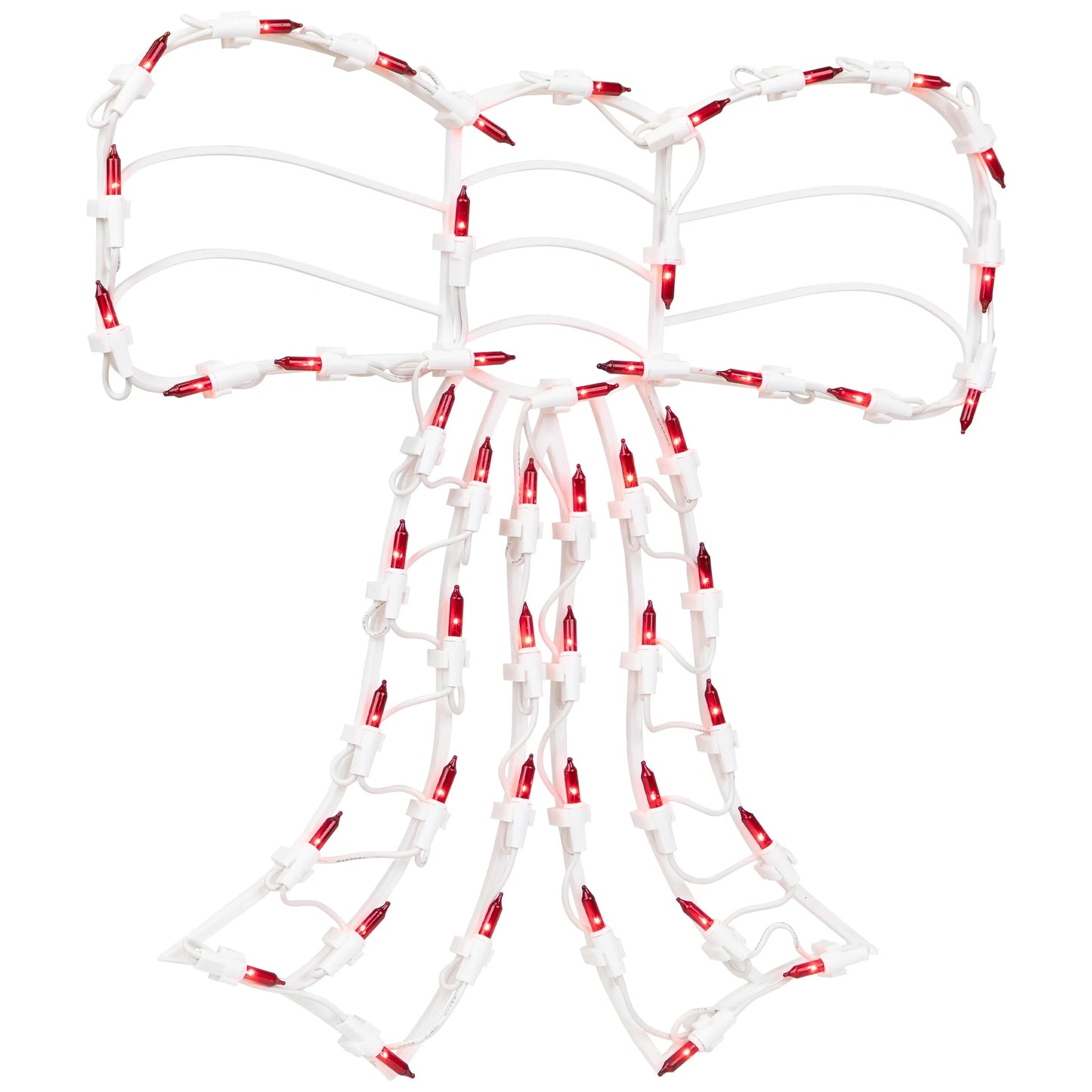 Lighted Bow Christmas Window Silhouette Decoration - 14" - Red