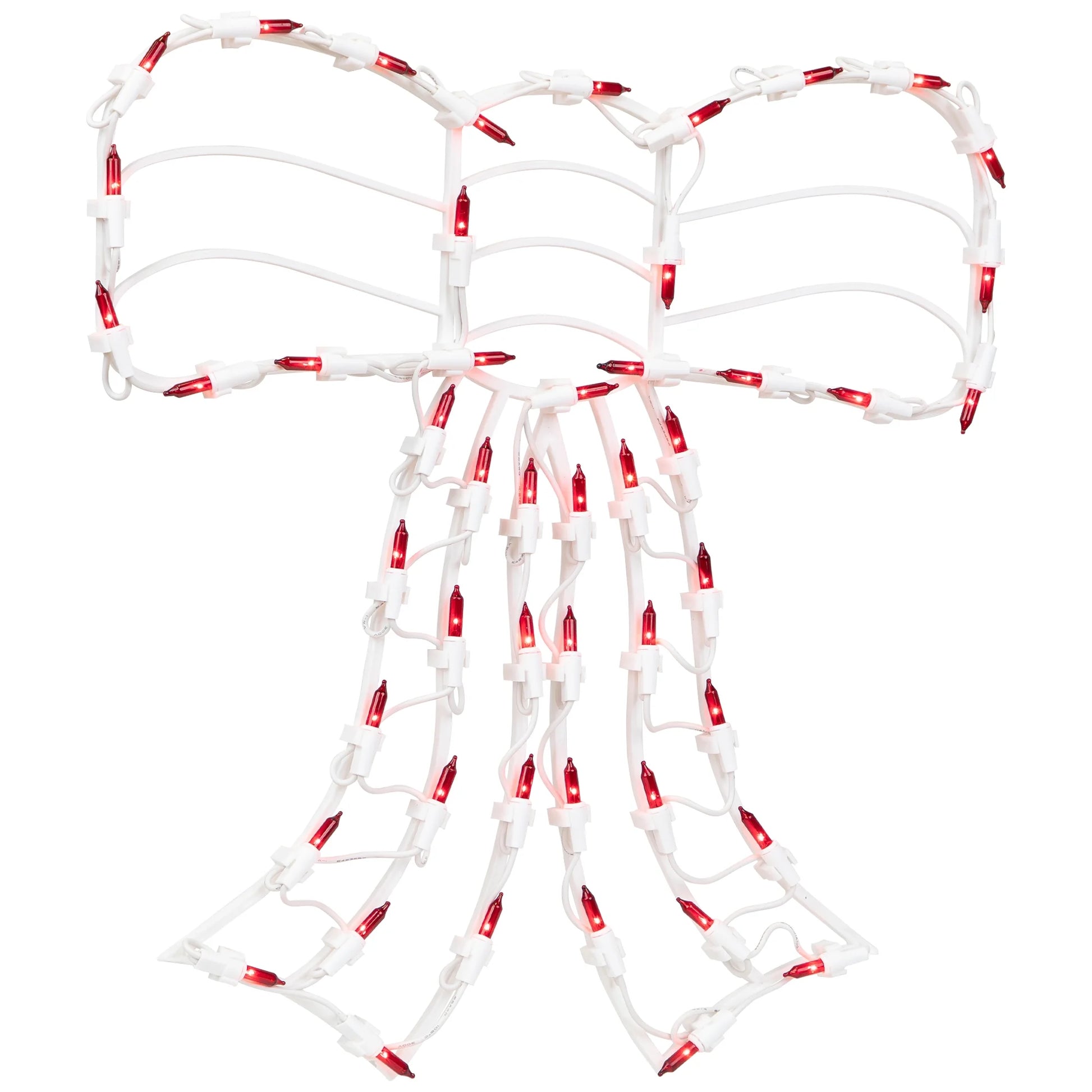 Lighted Bow Christmas Window Silhouette Decoration - 14" - Red