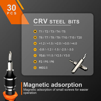 40Pcs Small Precision Screwdriver Set with Torx Triwing Phillips, Mini Repair Tool Kit for Macbook, Computer, Laptop, PC, Iphone, PS5, Xbox, Switch, Glasses, Watch, Ring Doorbell, Electronics