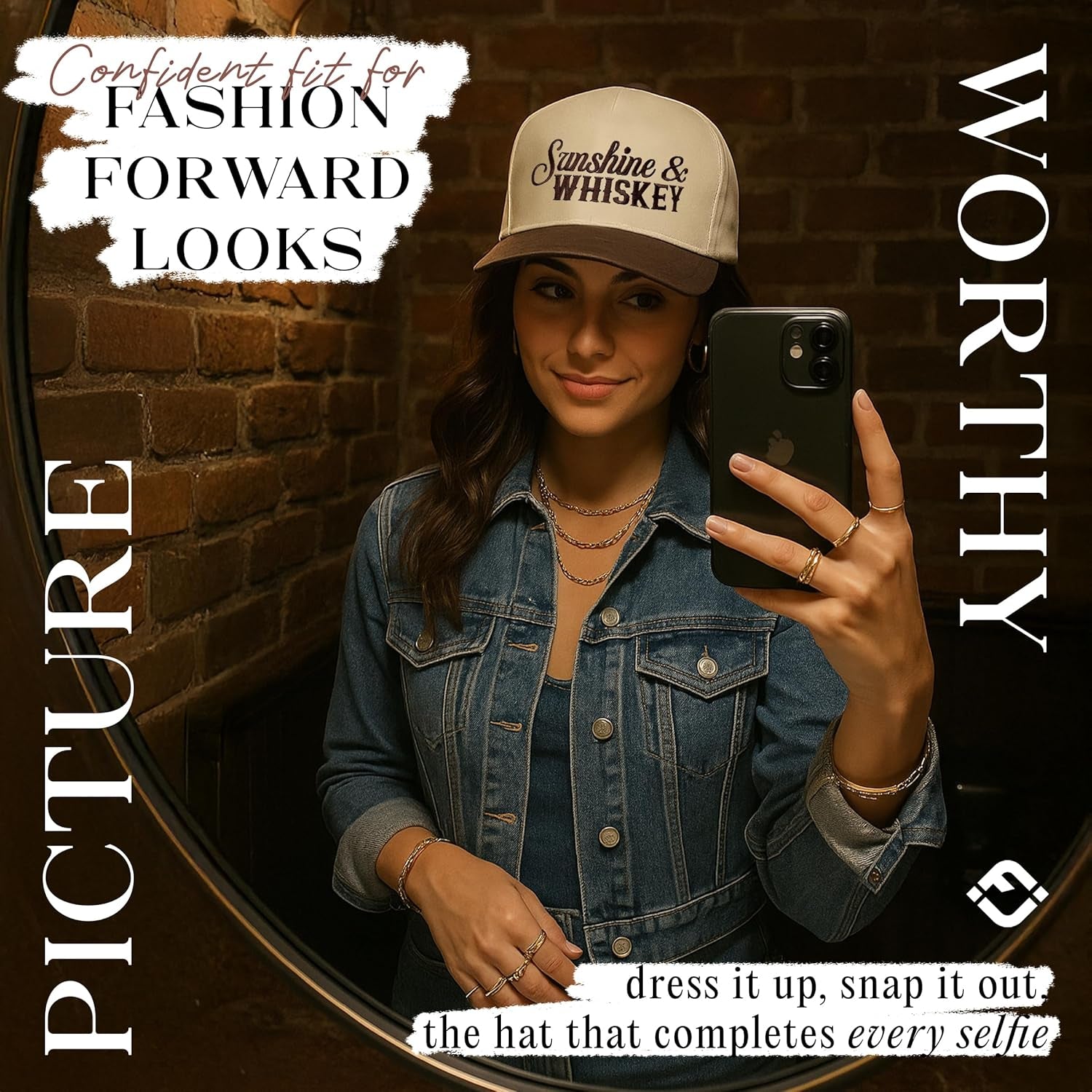 Vintage Canvas Snapback Hat - Adjustable 2 Tone Cap for Men Women - Put It on My, Cowboy, Girl Dad, Funny