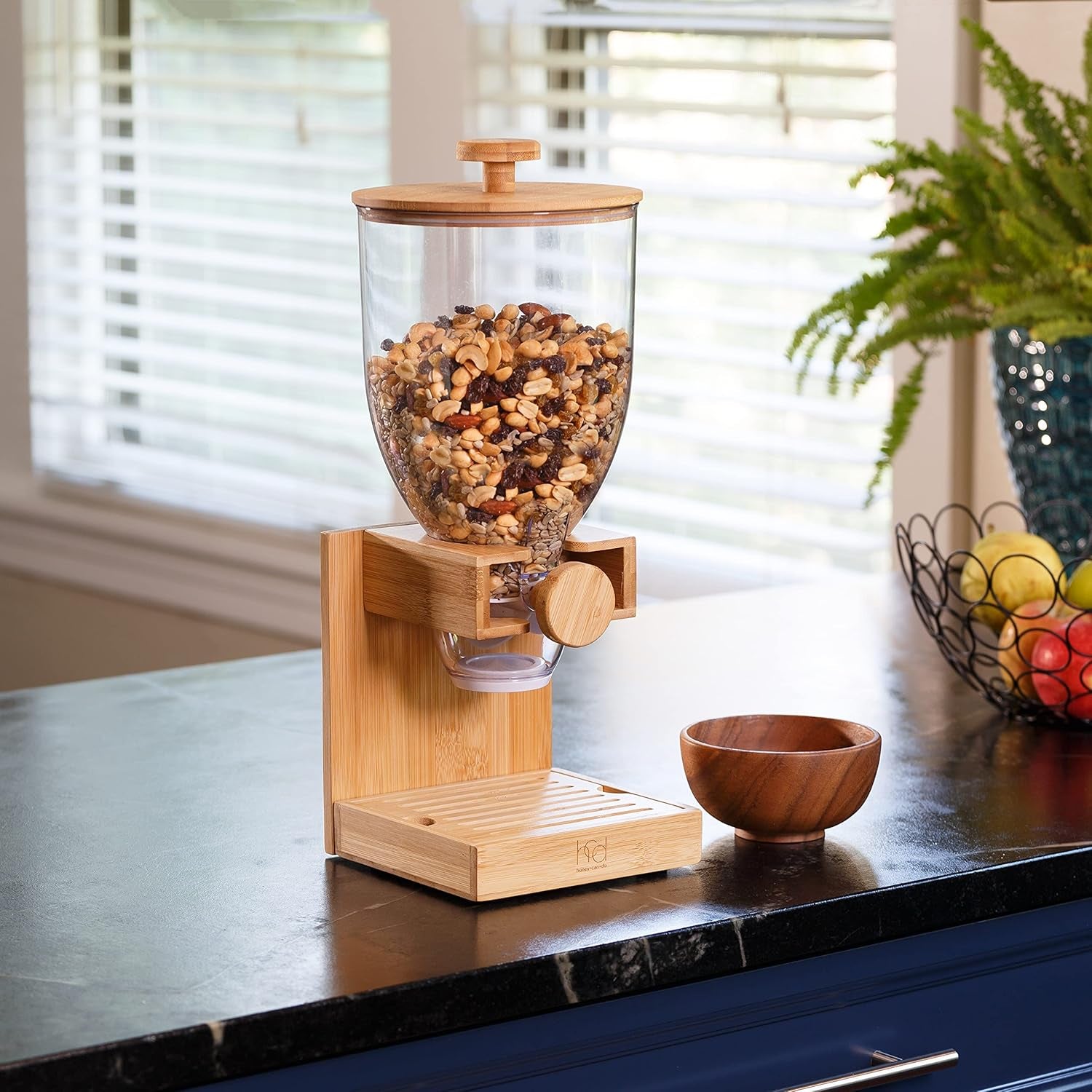 Bamboo Cereal Dispenser, Food Storage Container for Pantry, Kitchen Counter, Organization and Storage KCH-09867 Natural