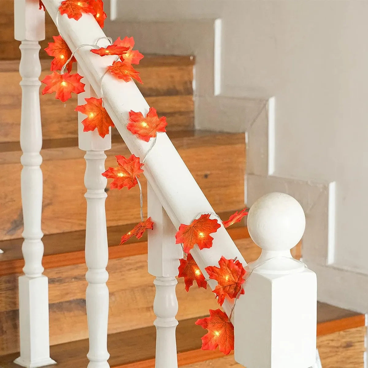 1PC Maple Leaf String Lights 10/20/30/40 LED Lights Battery Operated Waterproof for Halloween Outdoor Autumn Thanksgiving Decor