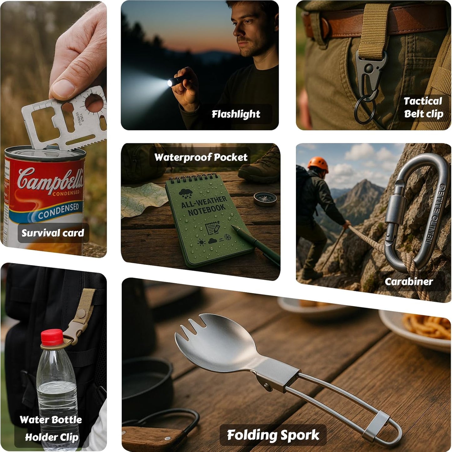 Survival Kit Advent Calendar 2025 for Men – 24 Days Christmas Countdown Survival Tools for Adult Teen, Xmas Holiday Surprise Gifts for Outdoor Enthusiasts, Camping, Fishing, Hunting, Hiking