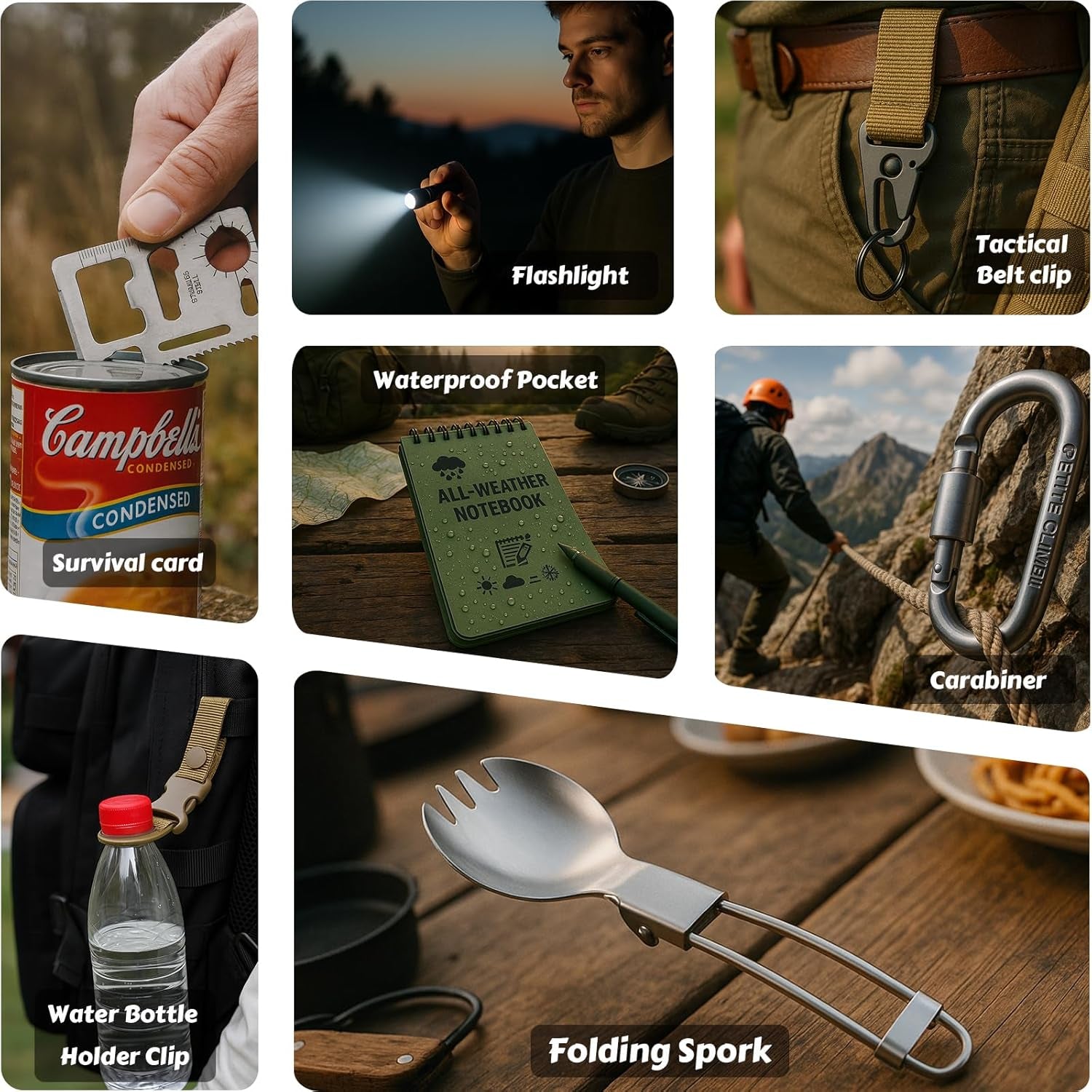 Survival Kit Advent Calendar 2025 for Men – 24 Days Christmas Countdown Survival Tools for Adult Teen, Xmas Holiday Surprise Gifts for Outdoor Enthusiasts, Camping, Fishing, Hunting, Hiking