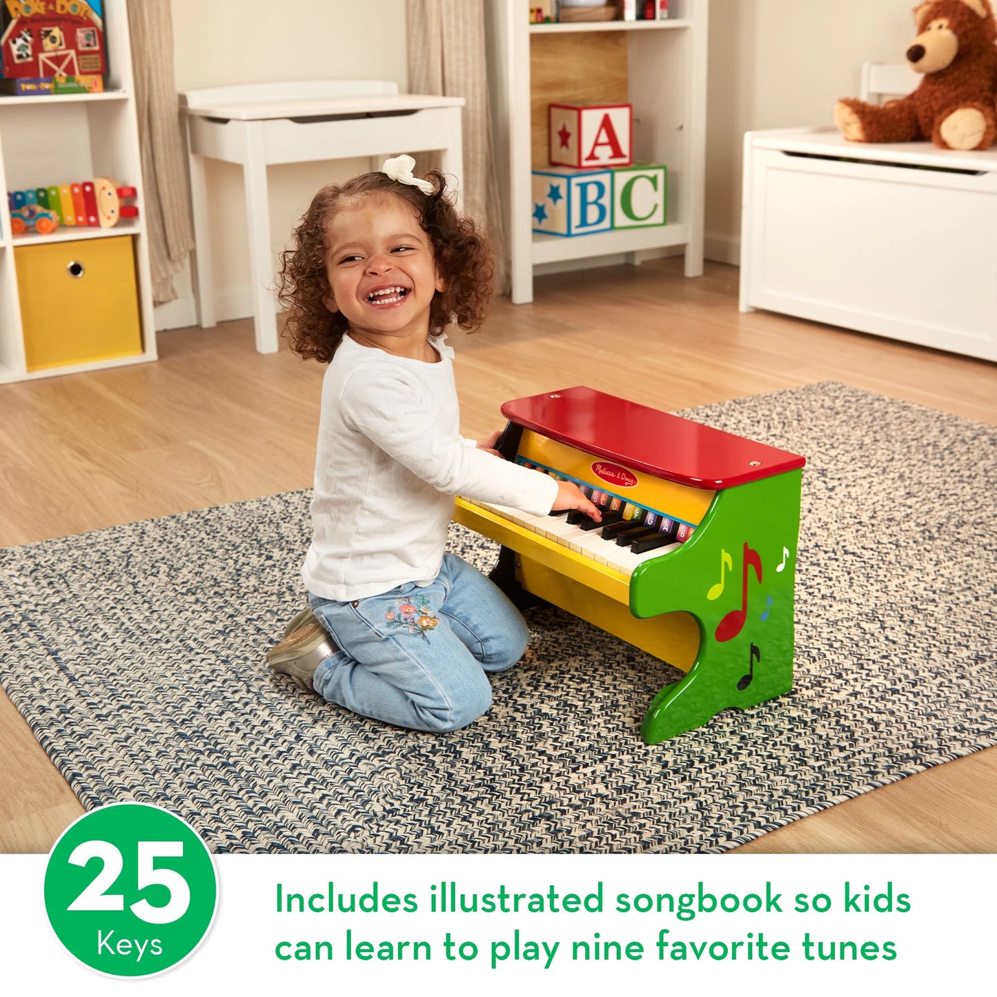 Learn-To-Play Piano with 25 Keys and Color-Coded Songbook for Toddlers 3+