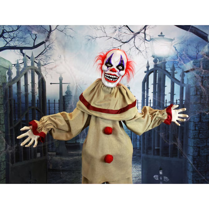 5-Ft Freestanding Motion Activated Talking Lighted Frans Clown Animatronic