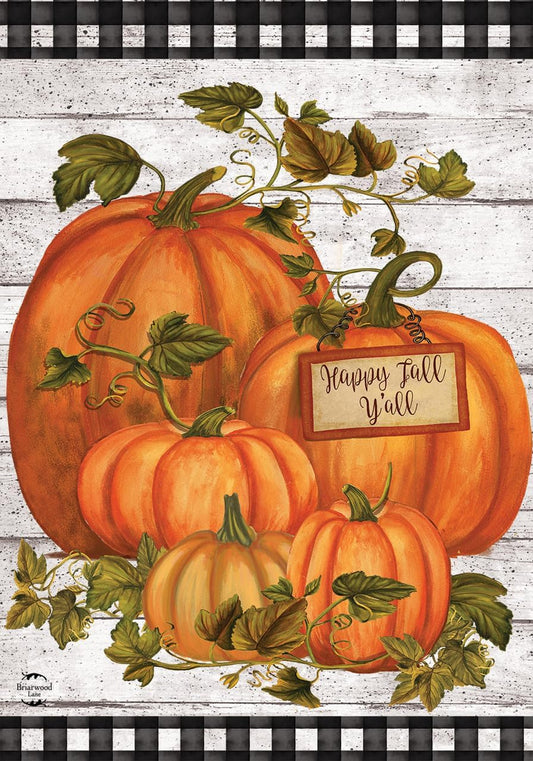 Garden Flag 12X18 for Outdoor Happy Fall Y'All Pumpkins Farmhouse for Fall Garden Flag Flags for Outside