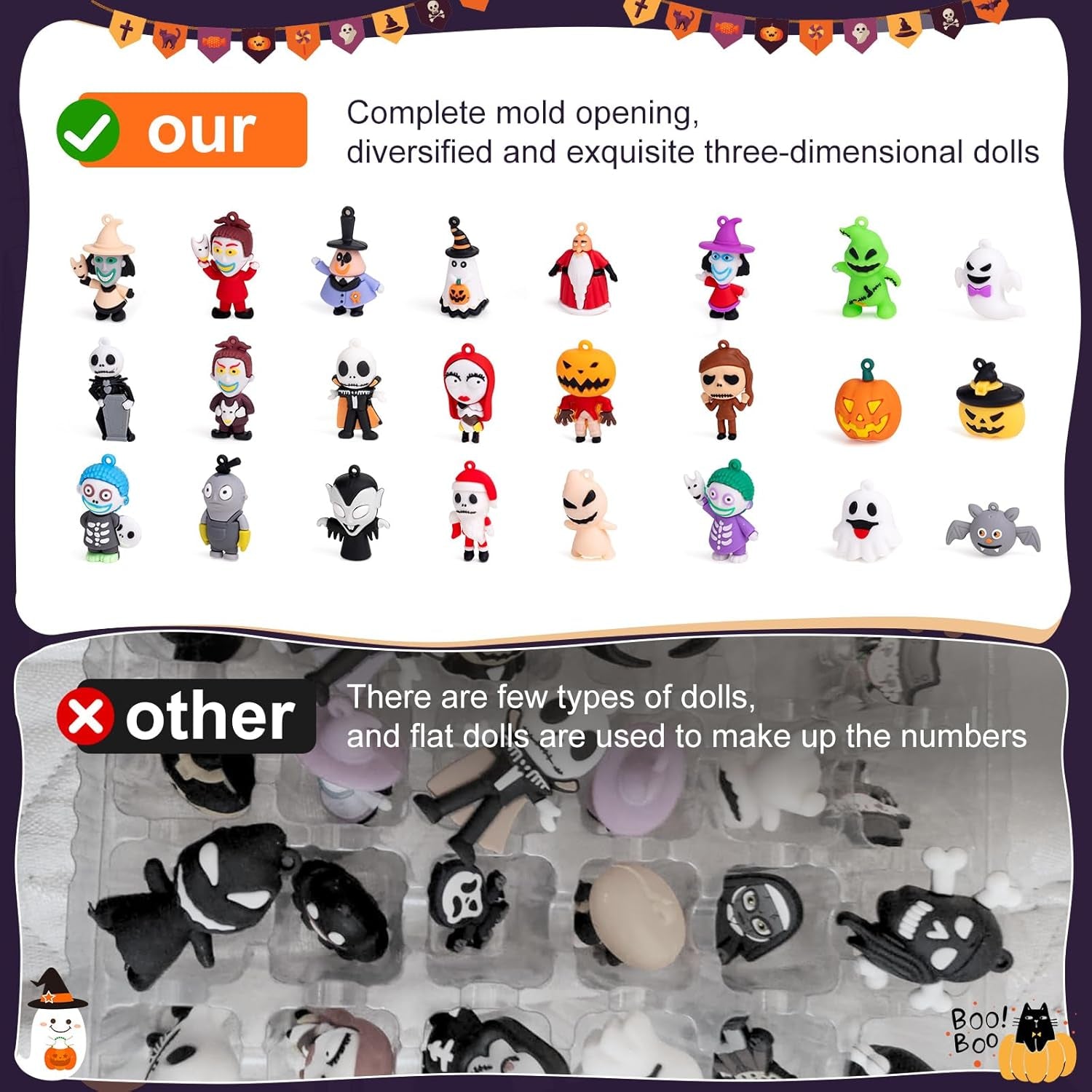 Halloween Advent Calendar 2025,Advent Calendar,With 24 Collectible for Kids Adult Teens,Halloween Countdown Calendar,Ornaments Decorations Gifts