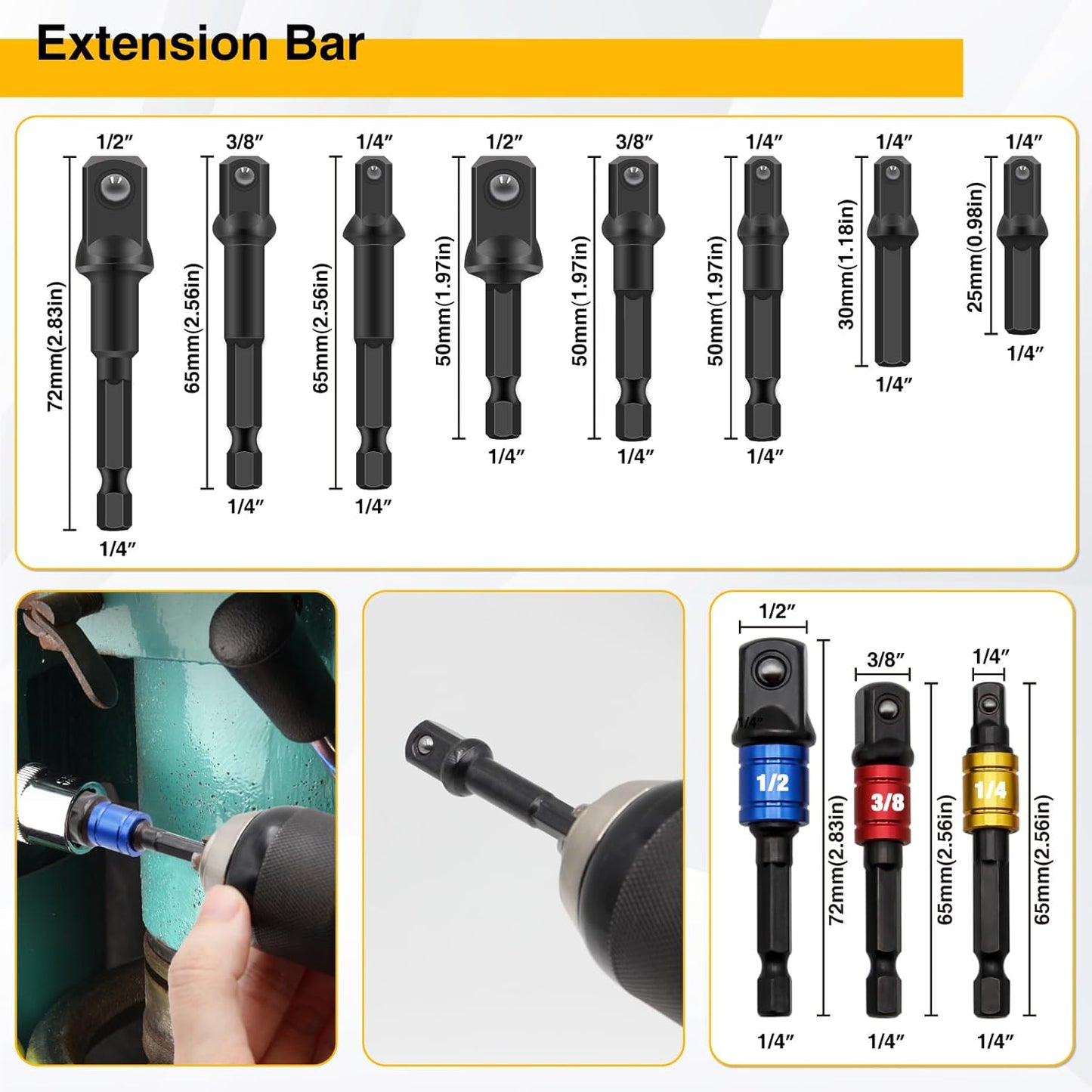 38Pcs Flexible Drill Bit Extension, 105° Right Angle Drill, Bit Holder, Hex Socket Adapter, Bendable Drill Bit Extension, Bit Holder Extension Screwdriver Bit Kit