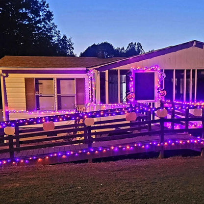 LED Purple Orange Halloween String Lights Fairy Lights Outdoor for Terrace Garden Street Home Christmas New Year Party Decor