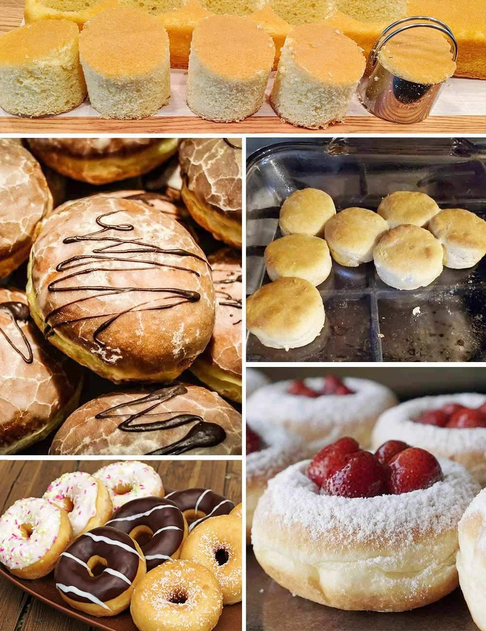 Biscuit Cutter Set (5 Pieces/Set), round Cookies Cutter with Handle, Professional Baking Dough Tools, Gift Package