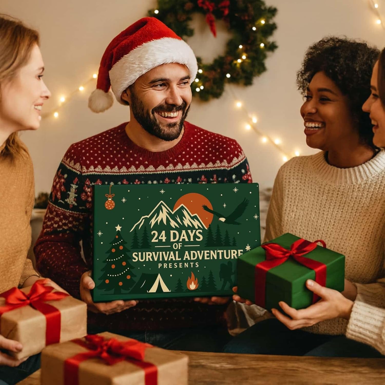 Survival Kit Advent Calendar 2025 for Men – 24 Days Christmas Countdown Survival Tools for Adult Teen, Xmas Holiday Surprise Gifts for Outdoor Enthusiasts, Camping, Fishing, Hunting, Hiking