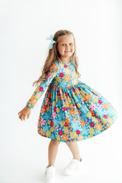 Flower Child L/S Pocket Twirl Dress Baskit Bazaar