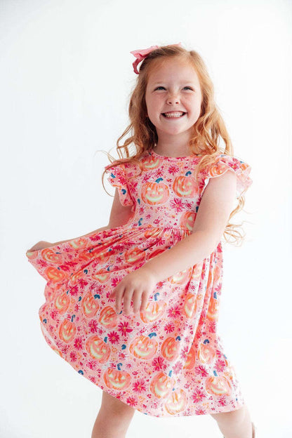 Spooktacular Flutter Sleeve Twirl Dress Baskit Bazaar