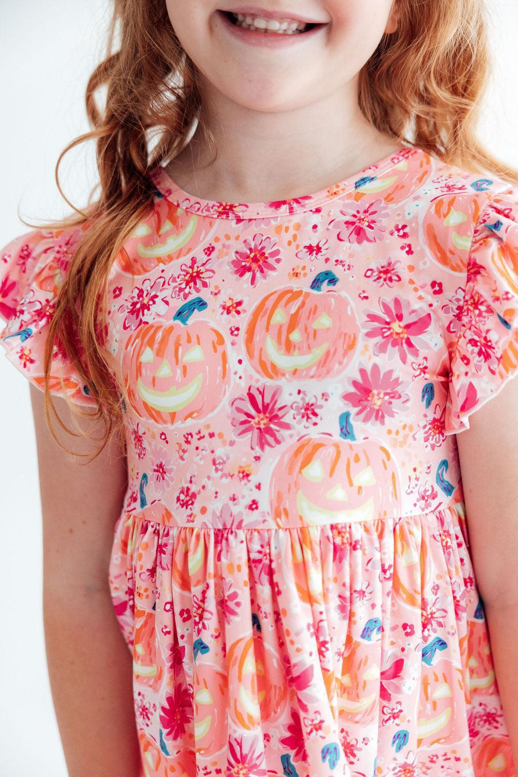 Spooktacular Flutter Sleeve Twirl Dress Baskit Bazaar