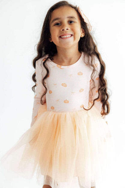 Gingham Pumpkins L/S Tutu Dress Baskit Bazaar