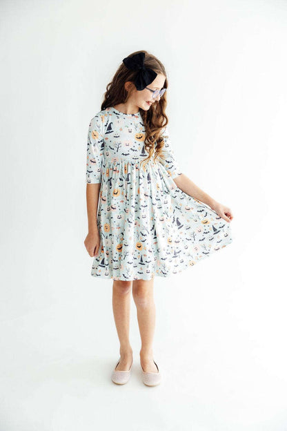 Ghouls Rule 3/4 Sleeve Pocket Twirl Dress Baskit Bazaar