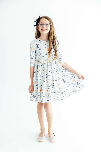 Ghouls Rule 3/4 Sleeve Pocket Twirl Dress Baskit Bazaar