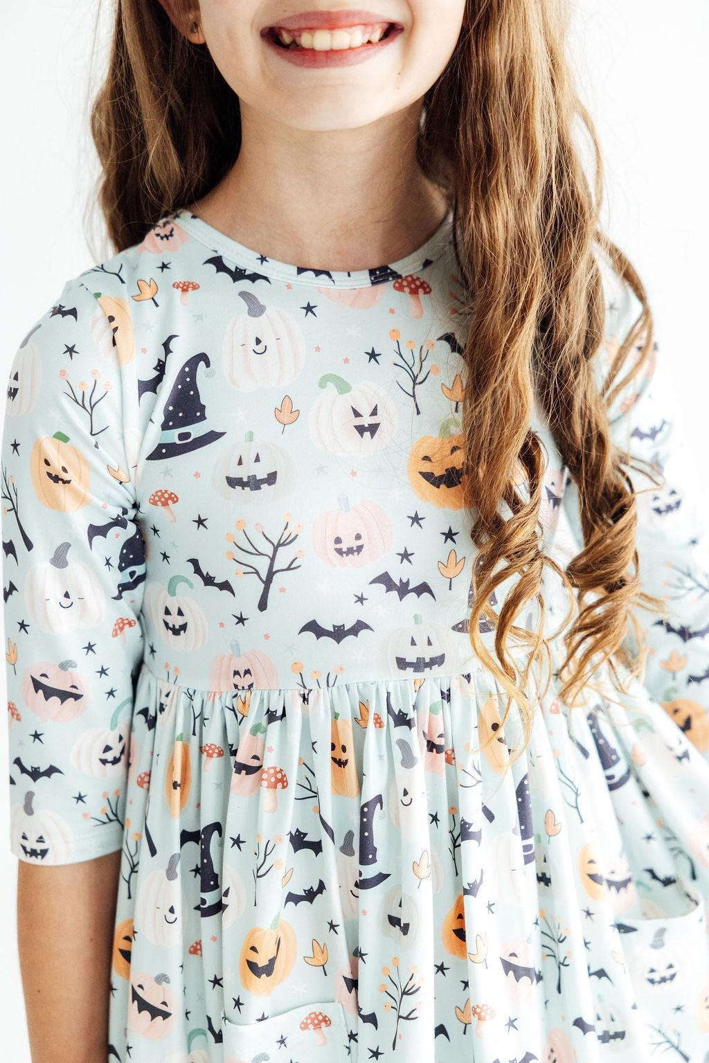 Ghouls Rule 3/4 Sleeve Pocket Twirl Dress Baskit Bazaar