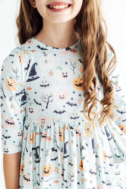 Ghouls Rule 3/4 Sleeve Pocket Twirl Dress Baskit Bazaar