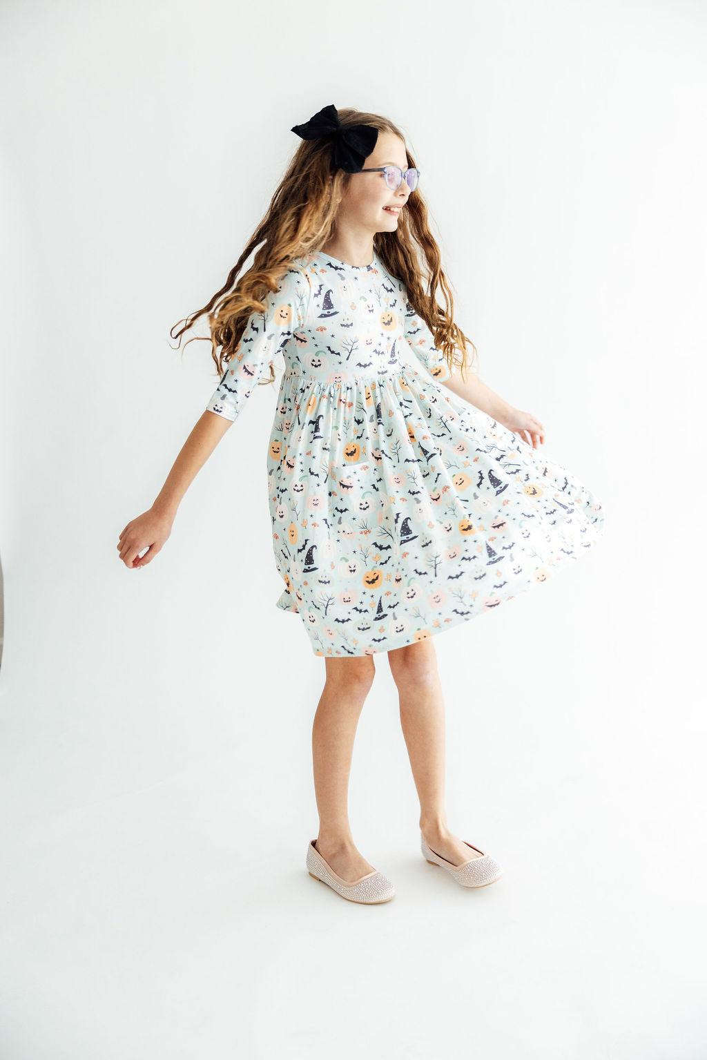 Ghouls Rule 3/4 Sleeve Pocket Twirl Dress Baskit Bazaar