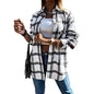Women's Fall Clothes Plaid  Jacket Long Sleeve Baskit Bazaar