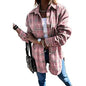 Women's Fall Clothes Plaid  Jacket Long Sleeve Baskit Bazaar